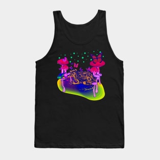 Psychedelic Frog, Magic Mushrooms, & Butterflies Tye Dye Tank Top